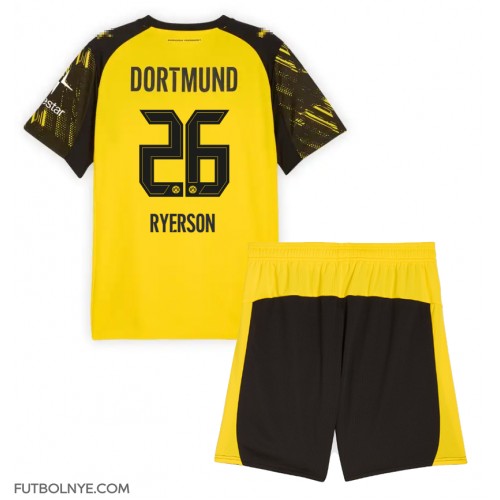 Camiseta Borussia Dortmund Julian Ryerson #26 Primera Equipación para niños 2025-26 manga corta (+ pantalones cortos)